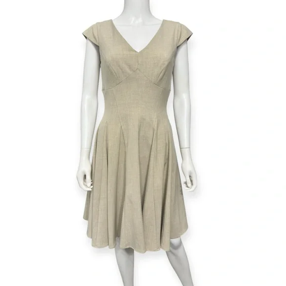 slim fit dress slacks Beige Fit & Flare Dress main image 1